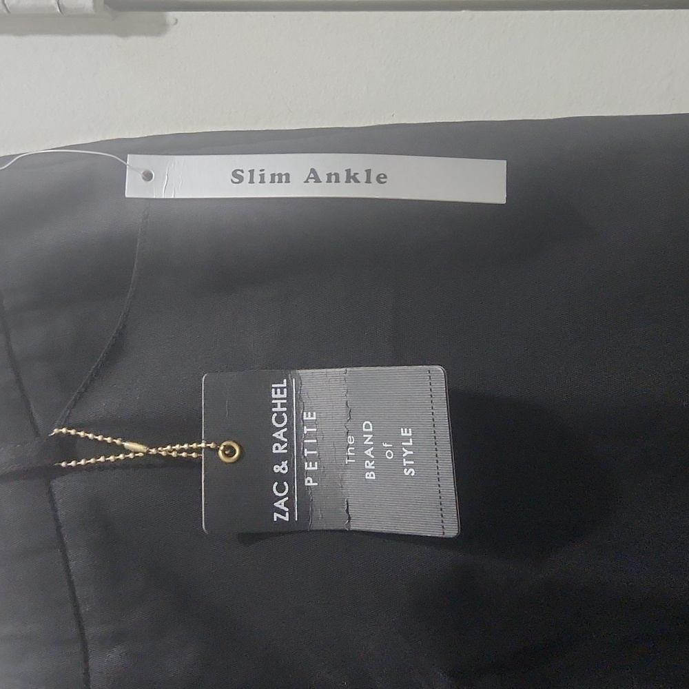 Zac & Rachel Petite Slim Ankle Black Pant NWT 8P